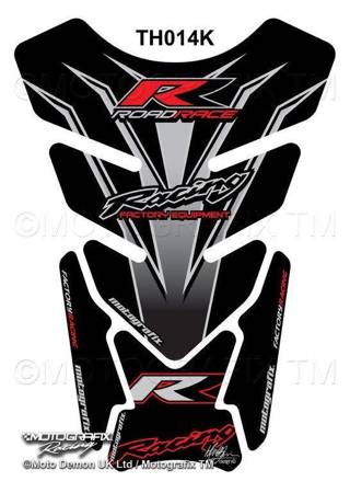 Motografix Honda CBR 600 900 1000 RR Black / Silver Motorcycle Tank Pad Protector Motografix 3D Gel